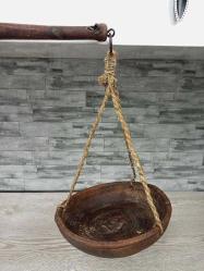 Antika Nadir Tümüyle Ahşap Osmanlı El Terazi