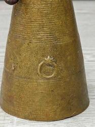 Antika Ay Yıldız Kabartmalı Pirinç Çan