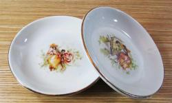 EsKi FRAGONARD DeSeNLı PORSELEN KÜÇÜK KÜTAHYA TABAKLAR.....2 Adet