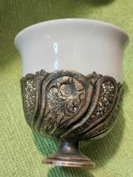 Gümüş Fincan Zarfı.. Abdülhamid Tuğralı,  Sahi Damgalı.. Zarf 18 gr.