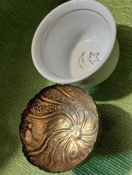 Gümüş Fincan Zarfı.. Abdülhamid Tuğralı,  Sahi Damgalı.. Zarf 18 gr.