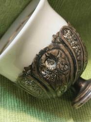 Gümüş Fincan Zarfı.. Abdülhamid Tuğralı,  Sahi Damgalı.. Zarf 18 gr.