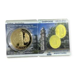 Türk Dünyası Kültür Başkenti Bursa Bronz Üzeri Altın Kaplama Sertifikalı Darphane Hatıra Parası