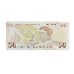9.Emisyon 50 Türk Lirası İlk Prefix F001 271961 Çil