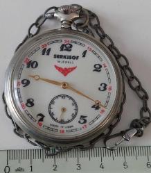 RUSYA SERKİSOF MARKA ORİJİNAL ANTİK KURMALI KÖSTEKLİ MUHTEŞEM BAKIMLI CEP SAATİ HH2RR1A ÇOK NADİR