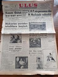 Ulus Gazetesi - Turkish Newspaper - 30 Mart 1957 - diktatörün lütfu yazan Hüseyin Cahit Yalçın Başmakale - trafik kazası davasında Kasım Gülek beraat etti - Cumhuriyet Halk Partisi'nin gensorusu Dün Millet meclisinde reddedildi - İngiltere'de genel grevi ihtimali artıyor - Şemsettin Günaltay CHP kongresinde ilgi çeken bir konuşma yaptı - Çay satıldığını duyan halk dükkanlara hücum etmiştir fotoğraf - Turgut Gölenin bir açıklaması - Ziraat odaları tasarısı görüşülüyor - bir petrol tasfiyehanesi kuruluyor - Devlet kuşu yazan Orhan Kemal Yazı Dizisi - komünist bloku parçalanıyor - cinsel ruhsal sosyal hayatımız - partiden ne anlıyoruz yazan Yakup Kadri Karaosmanoğlu - Başkentte 24 saat eczaneler kongreler hastaneler listesi - bir gerçek sanatçı Şarlo çeviren Mehmet Eser - Türkiye Polonya genç milli futbol takımları yarın karşılaşıyorlar fotoğraf - Ankaragücü bugün Demirspor ile oynuyor - milli takım dün kampa alındı - İzmir'de bugünkü at yarışları - Futbol Federasyonu Başkanı Hasan Polat