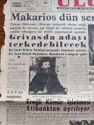 Ulus Gazetesi - Turkish Newspaper - 29 Mart 1957 - CHP'nin tebliğinden sonra yazan Hüseyin Cahit Yalçın Başmakale - Makarios dün serbest bırakıldı - Grivas da adayı terk edebilecek - 3 Milyon işçi zam istiyor - Ereğli kömür işletmesi Etibank'tan ayrılıyor - Oscar ödülü dağıtıldı - En iyi kadın artist Ingrid Bergman fotoğraf - kalkınmaya delil evliliğin artması - Bir işçi lokalinin açılış törenine izin verilmedi - Bahçelievler'de açılan Ediz çocuk yuvası öğrencileri Dün bir müsamere vermişlerdir fotoğraf - Çankaya'da 15 katlı otel yapılacak - Sovyet İsrail münasebetleri - Sovyet liderleri Tito'ya çatıyor - Devlet kuşu yazan Orhan Kemal Yazı Dizisi - Cezayir milliyetçileri bir köprüyü havaya uçurdu - Milli eğitim şurası ve inkılabımız yazan Yakup Kadri Karaosmanoğlu - başkentte 24 saat sinema kongreler hastaneler eczaneler - bir gerçek sanatçı Şarlo çeviren Mehmet Eser Yazı Dizisi - dünya basınından seçmeler - Ankara İstanbul Radyosu Programı - Beşiktaş kongresine 600 üye katılıyor