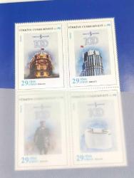 SB----ORİJİNAL ÇANTASINDA KALEM VE NOT DEFTERİ İLE İŞ BANKASI 100.YIL HATIRA PULLARI