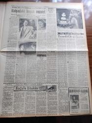 Yeni Ulus Gazetesi - Turkish Newspaper - 27 Mart 1954 - Yeğen kuzin ve dayı yazan Hüseyin Cahit Yalçın Başmakale - Cumhuriyet Halk Partisi ve Demokrat Parti'nin adayları Yarın gece belli olacak - brezilyalı futbol yıldızlarından Santos fotoğraf - Mardin'de CHP'lilerin şahsi malları da hazineye alınıyor - Paris konferansında Adenauer'in İsmet İnönü hakkındaki sözleri - Demokrat Parti'nin 4 yılda yerine getiremediği grev vardı - Korgeneral Mustafa Erem vefat etti fotoğraf - Namık Kemal hakkında - Bu da yeni bir mesele mi yazan Nihat Erim - dünya bankası'nda hiddet yatışıyor mu - İki genç bestecimiz Bülent Arel ve İlhan Usmanbaş roma'ya davetli - Georges Buhamel 500 den fazla kitap imzaladı - Wilma Montesi hadisesi nasıl patlak verdi - Yılın en meraklısı zabıta romanı Kuğulu köşkün esrarı - Nilgün filmi başrolde Cüneyt gökçer ve Erika Remberg büyük ve nur sinemalarında - genç milli takım 6 Nisan'da Almanya'ya gidiyor - Dünya Kupası finalinde İspanya ile karşılaşacağız - damga atölyesi