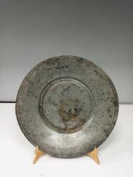 Antika Osmanlı Ermeni Yazılı Damgalı Bakır Tabak