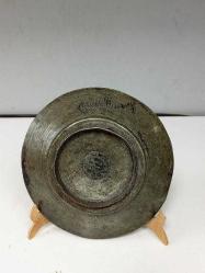 Antika Osmanlı Saz Tuğralı Bakır Yazılı Tabak - Lenger