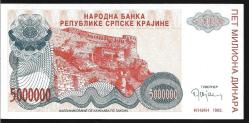 ** HIRVATİSTAN ( 5.000.000 * DİNARA - A 00115799 ) 1993 - ÇİL