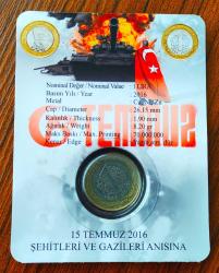 2016 Yılı 15 Temmuz Şehitleri Anısına ((Tedavül 1 ₺))..