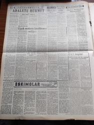 Yeni Ulus Gazetesi - Turkish Newspaper - 12 Şubat 1954 - seçim daireleri yazan Hüseyin Cahit Yalçın Başmakale - petrol kanunu hakkında - Celal Bayar'ın Amerikan petrolcülerine  teminatı - Muvaffak İşmen vefat etti fotoğraf - Berlin'de dünkü gizli oturum - son model gözlükleri teşhir eden mankenler fotoğraf - ilkokul öğretmenlerinin intibak kanunu mecliste görüşüldü - Kuzey Kore'ye yollanacak heyet - Max  Ball tasarısının sakat tarafları - burası sömürge değildir yazan Nihat Erim - ucuza kapatılan tütünlerimiz yazan Vedat Dicleli - Suudi Arabistan Amerika'dan yardım istemiyor - kahire'de Mısır milli takımı ile karşılaşacak olan Macar milli takımı Helsinki olimpiyatlarında takımımızı 7 bir yendiği maçtan evvel fotoğraf - Eskimolar çeviren Rahşan Ecevit Yazı Dizisi - adalete hürmet yazan Hıfzı Oğuz Bekata - Lord Simon'un muzipliği yazan Bülent Ecevit - Ankara'da cemiyet hayatı - tiyatro Lucia yazan Lütfi Ay - Galatasaray Beşiktaş Fenerbahçe Ankara'da dörtlü turnuvaya katılacaklar