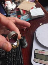 925 ayar  gümüş  Otantik yakut taşlı bayan yüzük  Çap 23-24  mm 23 gram