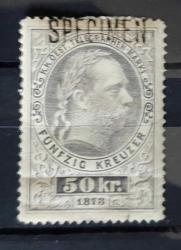 1873 Avusturya Macaristan İmparatorluğu Telgraf pulu- 1. Seri litography 50 kron Specimen damgasız şarniyerli yüksek katalog değeri