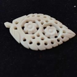 Kemik El Oyma Kolye Ucu Vintage