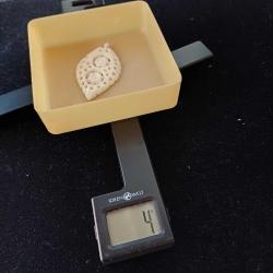 Kemik El Oyma Kolye Ucu Vintage