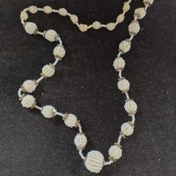 Hapishane İşi Beyaz Boncuk Kolye