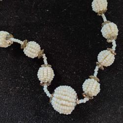 Hapishane İşi Beyaz Boncuk Kolye