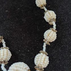 Hapishane İşi Beyaz Boncuk Kolye