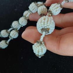 Hapishane İşi Beyaz Boncuk Kolye