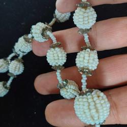 Hapishane İşi Beyaz Boncuk Kolye