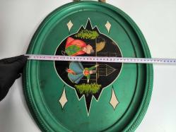 Antika Mevlana Tepsi - El Boyama Metal Tepsi - Konya Semazen Tabak - ESKİ ÜRÜN -  Duvar Dekoru