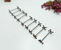 Antika Kaşık - Bıçak Resti - Orak Çekiç Temalı Metal Masa Üzeri Bıçak Çatal Koyacağı - Tutacak