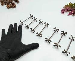 Antika Kaşık - Bıçak Resti - Orak Çekiç Temalı Metal Masa Üzeri Bıçak Çatal Koyacağı - Tutacak