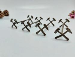 Antika Kaşık - Bıçak Resti - Orak Çekiç Temalı Metal Masa Üzeri Bıçak Çatal Koyacağı - Tutacak