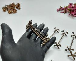 Antika Kaşık - Bıçak Resti - Orak Çekiç Temalı Metal Masa Üzeri Bıçak Çatal Koyacağı - Tutacak