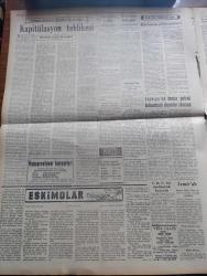 Yeni Ulus Gazetesi - Turkish Newspaper - 10 Şubat 1954 - Türkiye'de her şey yazan Hüseyin Cahit Yalçın Başmakale - İsmet İnönü CHP kurultayını toplantıya davet etti - 25 Şubat'ta yapılacak olan toplantıda milletvekilleri seçimine ait gerekli kararlar alınacak - komünistler laos başkenti'ne yaklaştı - dev bir nakliye uçağının tecrübe uçuşu Amerika'da yapılmıştır - tek ümit yazan Nihat Erim - Demokrat Partiden istifa eden içelliler partinin içyüzünü açıklıyor - Türkiye'de henüz Petrol bulunmadı diyenler okusun - Ankara'nın meşhur bekarları - Mustafa Şadi Yaşat ve dört dava - Eskimolar çeviren Rahşan Ecevit Yazı Dizisi - Kore'den ayrılan hintliler - Fuad Arna beraat etti - Ankara'da cemiyet hayatı - Azerbaycan gecesi - altıneldiven boksörlerinin çalışması - İstanbul profesyonel lig maçları tehir ediliyor - Harp okulu Kupası boks müsabakaları - Orion Radyoları - çocuk sayfası - minik hikaye küçük sülün'ün bebeği Anlatan Cemil Toksöz - küçük kardeşlerin köşesi - Şeyh Sait ayaklanması