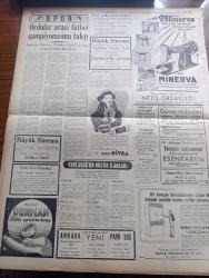 Yeni Ulus Gazetesi - Turkish Newspaper - 26 Şubat 1954 - kardeş Parti yazan Hüseyin Cahit Yalçın Başmakale - CHP olağanüstü kurultayı Dün toplandı - İsmet İnönü'nün kurultay delegelerine hitabesi fotoğraf - İsmet İnönü bir seçimlere ciddi bir vazife hissi ile gireceğiz dedi - Bini aşkın delegenin katıldığı kurultay toplantısında Kasım Gülek önemli bir konuşma yaptı - İsmet İnönü delegelerin büyük tezahüratı arasında kurultaya gelirken fotoğraf - Suriye'de General Edip Çiçekli istifa etti - Mısır'daki gelişme yazan Nihat Erim - Eskimolar çeviren Rahşan Ecevit Yazı Dizisi - Zihni Betil'in Adalet bütçesinde tenkitleri - Ertuğrul Akça mahkum oldu - Pakistan'a yardım hakkında cevap - buzlar boğazı tamamen kapladı - Mükellef'in bahtı yazan Bülent Ecevit - Martine Carol neler anlattı - Kadirli'de de Demokrat Parti çöküyor - karikatürler - Ankara İstanbul Radyosu Programı - Ordulararası futbol şampiyonasına talep - 3 boyutlu film canavarlar sarayı büyük sinemada - Havagücü Güneş maçında hadise