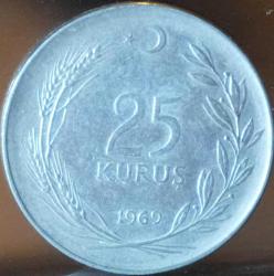 1969 Tedavül 25 Kuruş