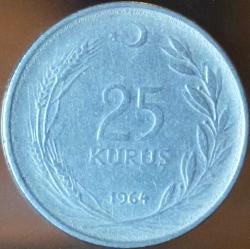 1964 Tedavül 25 Kuruş