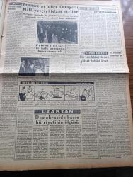 Ulus Gazetesi - Turkish Newspaper - 17 Nisan 1957 - Hristiyanların Hürriyet mücadelesi yazan Hüseyin Cahit Yalçın Başmakale - Washington büyükelçimiz Suat Hayri Ürgüplü'nün demeci Türkiye'nin kıbrıs'taki hakları ihlal edilemez - başpiskopos makarios bugün atina'da bekleniyor - Ulus aleyhine iki dava daha açıldı - Afganistan başbakanı Mehmet Davut Han bugün geliyor - meteoroloji umum müdürü Fuat Adalı muharirimize bilgi verirken fotoğraf - Kırşehir tasarısı meclise verildi - silahsızlanma görüşmeleri batılılar Rusya ile anlaşıyorlar - Devlet kuşu yazan Orhan Kemal Yazı Dizisi - Fransızlar dört Cezayirli milliyetçiyi idam ettiler - Sovyet cennetinde yazan Yakup Kadri Karaosmanoğlu - İzmir'de tiyatro yazan Sevgi Batur - yasak aşk yazan W. Somerset Maugham Yazı - Ankara İstanbul Radyosu Programı - teşkilata kafa tutan merkez hakem komitesi üyesi Adnan Akın - bugün Kasımpaşa ile adalet oynuyor - boks seçmeleri neden Konya'da olacak - kırmızı gül filmi Ankara sinemasında - şöhret delisi