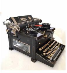 Royal Standard No.10 Antika Daktilo (1910’lar, Cam Panelli, Koleksiyonluk)