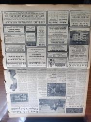 Ulus Gazetesi - Turkish Newspaper - 21 Nisan 1957 - Kıbrıs meselesinde mesuliyetler yazan Hüseyin Cahit Yalçın - dün gece İstanbul'a gelen İngiliz muhalefet parti ileri gelenlerinden Bevan Kıbrıs'ta Türklerin hakları korunmalıdır diyor - İngiliz parlamentosunda Harriman itham edildi - Ankara İşçi sendikaları Birliği Dün kapatıldı - adalet bakanı Hüseyin Avni Göktürk'ün emriyle Yargıtay daire Başkanı Cemal Köseoğlu emekliye ayrıldı fotoğraf - İstanbul'da coplu ve gaz bombalı ekipler ve atlı polisler devriye geziyor - kapsül yokluğundan maden suyu azaldı - Devlet kuşu yazan Orhan Kemal Yazı Dizisi - kaybettiklerimiz rahmetli Nazmi Toker - Türkiye'den habersiz Türk edebiyatı - atom ve Serap yazan Yakup Kadri Karaosmanoğlu - Ankara'da 24 saat sinema tiyatro programı - İstanbul'da televizyon yazan Adalet Cimcoz - Yasak aşk yazan W. Somerset Maugham Yazı Dizisi - İsveç J.İ.G. takımı Yolspor'a 3 1 yenildi fotoğraf - Eşfak Aykaç'a İstanbulspor'a talip - Beşiktaş transfere 100 bin lira ayırıyor