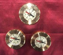 Pirinç Çerçeveli Dekoratif Pusula Seti 3 Adet