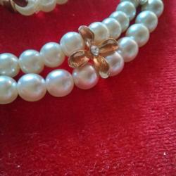 İnci Kolye ve Bileklik Seti,altın aparatlı