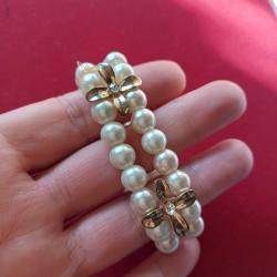 İnci Kolye ve Bileklik Seti,altın aparatlı