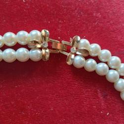 İnci Kolye ve Bileklik Seti,altın aparatlı