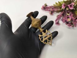 Sürmedan - Eskilerden Sürmelik - Makyaj Sürme Kutusu - Şişesi - Pirinç Sürmedan - Büyük Boy Gold - SY