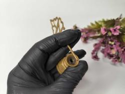 Sürmedan - Eskilerden Sürmelik - Makyaj Sürme Kutusu - Şişesi - Pirinç Sürmedan - Büyük Boy Gold - SY