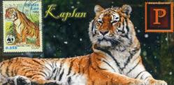 Koleksiyon Pulları,Eğitici Pul Kartelası, Kaplan 4 Pulluk Açıklamalı Anı Pullu Kartela