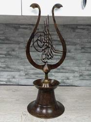 Eskilerden Osmanlı Tarzda Havan Kaideli Bronz İkili Alem