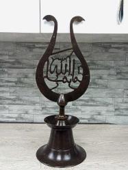 Eskilerden Osmanlı Tarzda Havan Kaideli Bronz İkili Alem