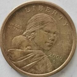 AMERİKA 2000 D  1 DOLAR   Sacagawea Doları