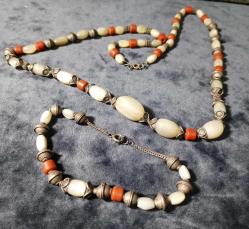 SEDEF MERCAN TAŞLI GÜMÜŞ APARATLI OSMANLI KOLYE VE BİLEKLİK SETİ